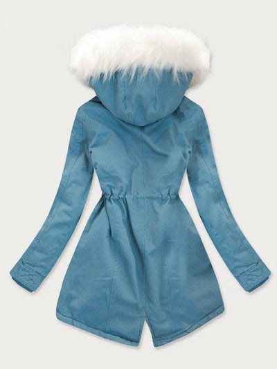 Blue - Padded jacket with a warm plush lining