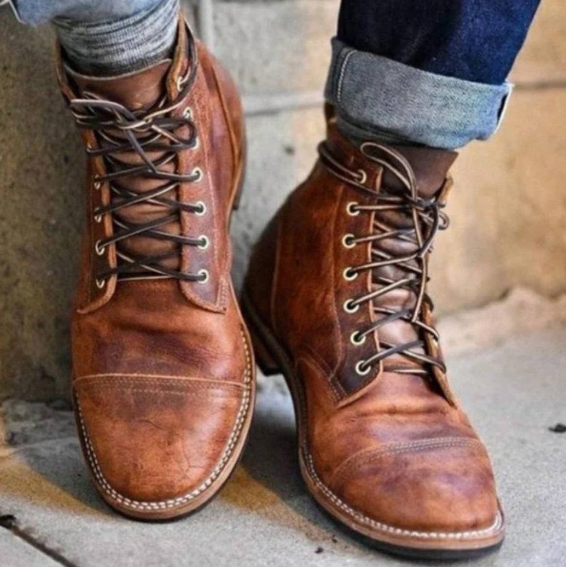 THOMAS - Robust leather boots for men